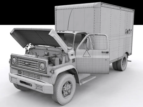 Chevy C60 1978 Box Truck 3D Model