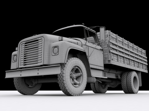 International Loadstar 1600 Giant Grain Truck 1974 Model 3D