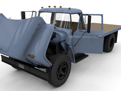 International Loadstar 1600 Flatbed Truck 1974 3Dモデル