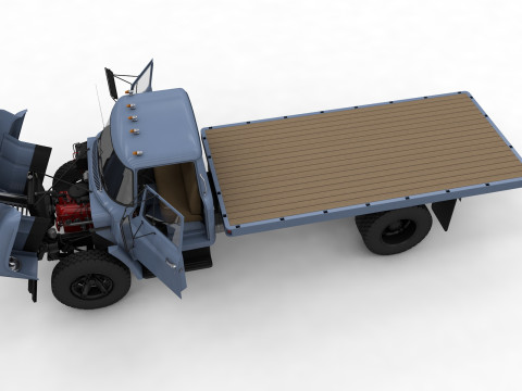 International Loadstar 1600 Flatbed Truck 1974 3Dモデル