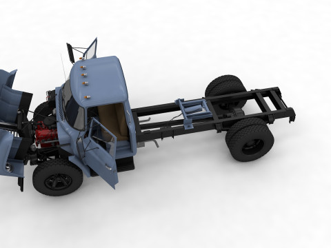 International Loadstar 1600 Flatbed Truck 1974 3Dモデル