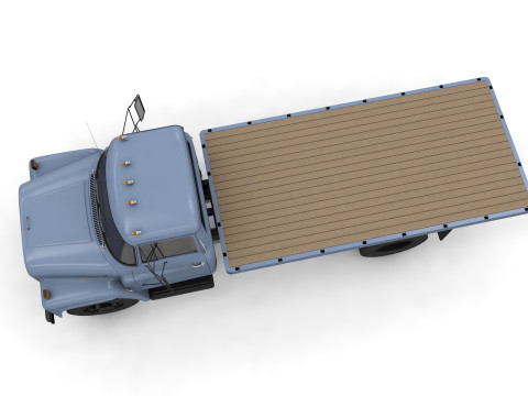 International Loadstar 1600 Flatbed Truck 1974 3Dモデル