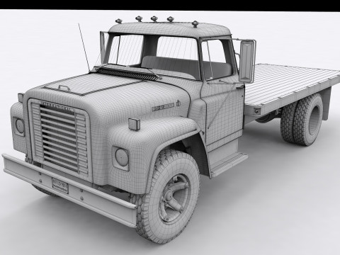 International Loadstar 1600 Flatbed Truck 1974 3Dモデル