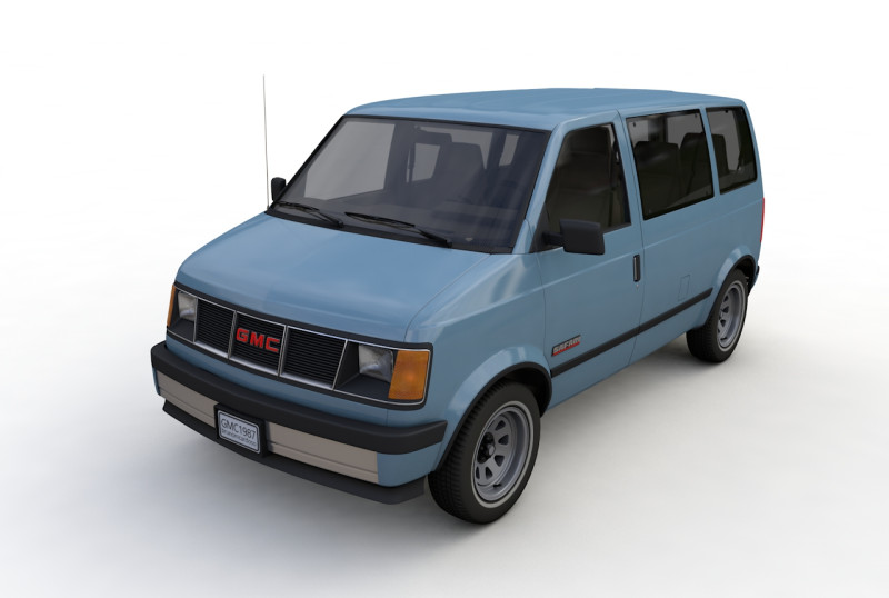 GMC safari van 1987 3D Model .c4d .max .obj .3ds .fbx .stl .blend 