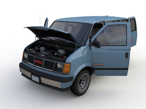 GMC safari van 1987 3D Model