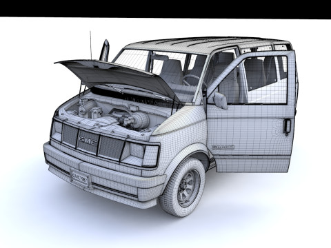 GMC safari van 1987 3D Model