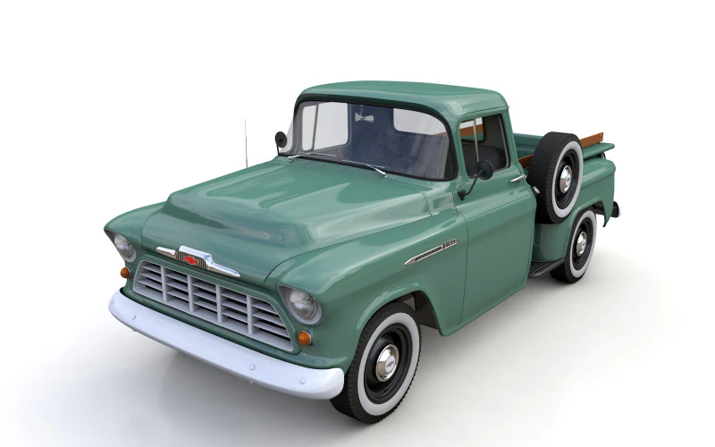 Chevy 3100 Steepside Pickup 1955 3D Model .c4d .max .obj .3ds .fbx .stl .blend 