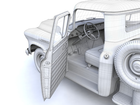 Chevy 3100 Steepside Pickup 1955 3Dモデル
