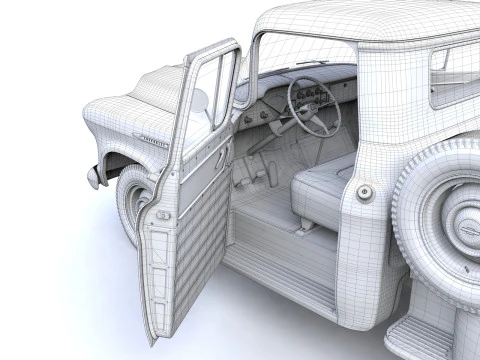 Chevy 3100 Steepside Pickup 1955 3D Model