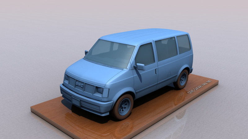 GMC Safari Van 1987 3D 打印模型 .c4d .max .obj .3ds .fbx .stl .blend 