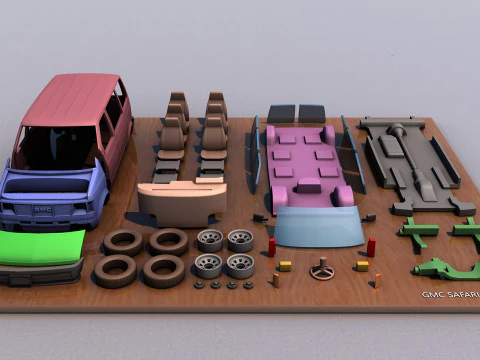 GMC Safari Van 1987 3D Print Model