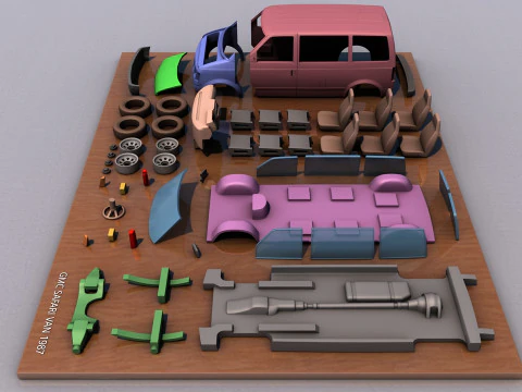 GMC Safari Van 1987 3D Print Model