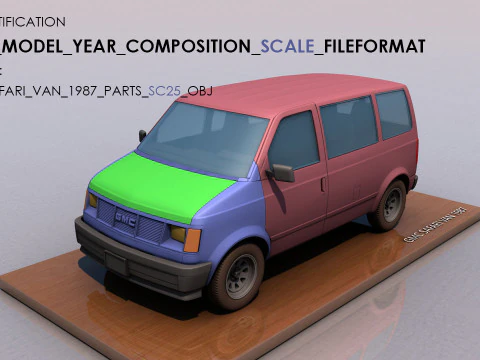 GMC Safari Van 1987 3D Print Model