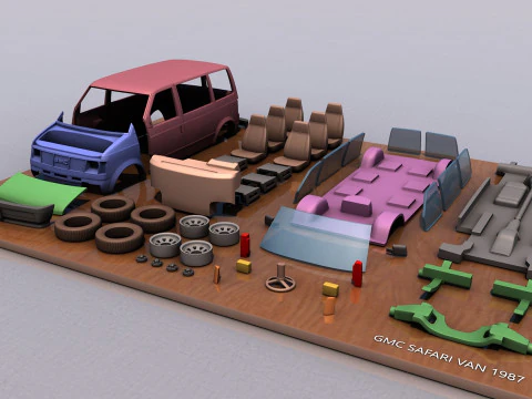 GMC Safari Van 1987 3D Print Model