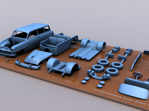 Plymouth Belvedere Station Wagon 1954 Model do druku 3D