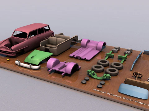 Carrinha Plymouth Belvedere 1954 Modelo de Impressão 3D