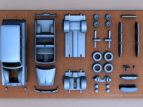 Carrinha Plymouth Belvedere 1954 Modelo de Impressão 3D