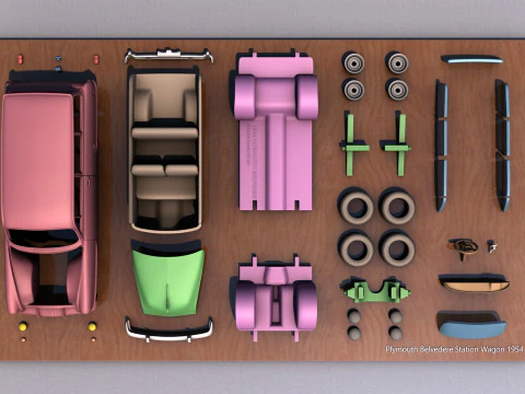 Carrinha Plymouth Belvedere 1954 Modelo de Impressão 3D