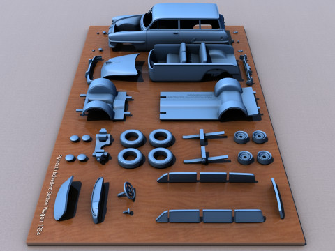 Plymouth Belvedere Station Wagon 1954 Model do druku 3D
