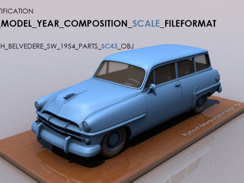 Plymouth Belvedere Station Wagon 1954 Model do druku 3D