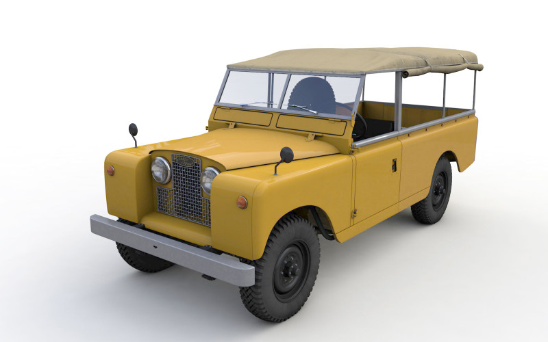 Capote in tela Land Rover Serie II LWB 1961 Modello 3D .c4d .max .obj .3ds .fbx .stl .blend