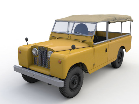 Land Rover Serie II LWB Canvas Hood 1961 3D Modell