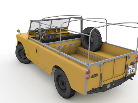 Land Rover Serie II LWB Canvas Hood 1961 3D Model