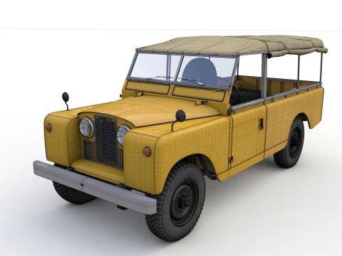 Land Rover Serie II LWB Canvas Hood 1961 3D Model