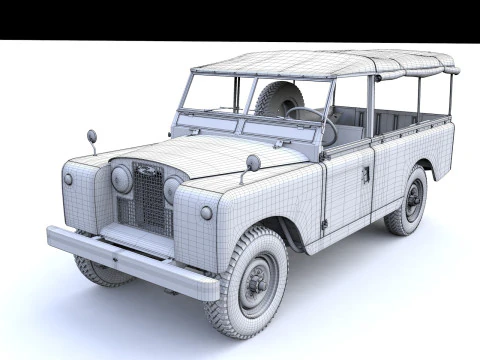 Land Rover Serie II LWB Canvas Hood 1961 3D Model