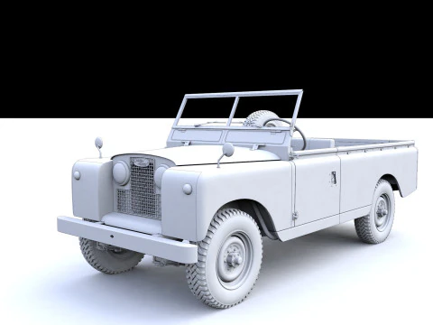 Land Rover Serie II LWB Canvas Hood 1961 3D Model