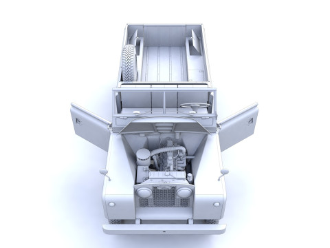 Capote in tela Land Rover Serie II LWB 1961 Modello 3D