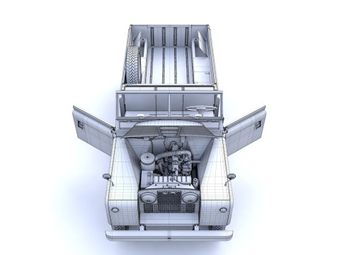 Capote in tela Land Rover Serie II LWB 1961 Modello 3D