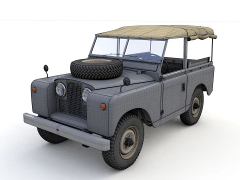Land Rover Serie II SWB Canvas Hood 1961 3D Model