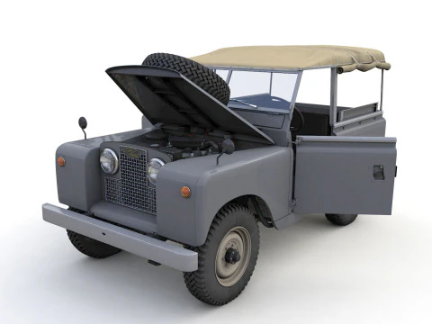 Land Rover Serie II SWB Canvas Hood 1961 3D Model