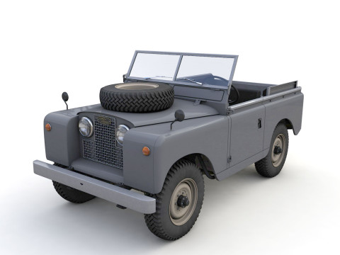 Land Rover Serie II SWB Canvas Hood 1961 3D Modell