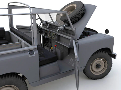 Land Rover Serie II SWB Canvas Hood 1961 3D Model