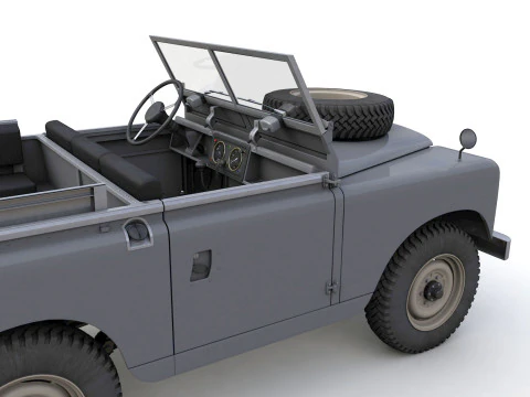 Land Rover Serie II SWB Canvas Hood 1961 3D Model