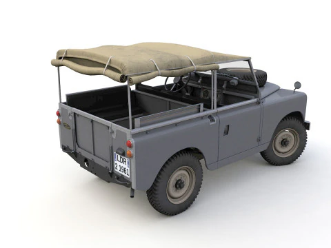 Land Rover Serie II SWB Canvas Hood 1961 3D Model