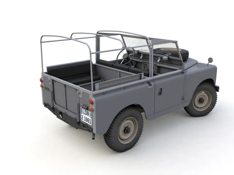 Land Rover Serie II SWB Canvas Hood 1961 3D Model