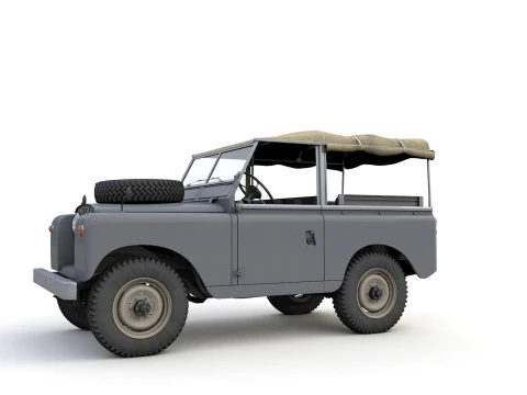 Land Rover Serie II SWB Canvas Hood 1961 3D Model