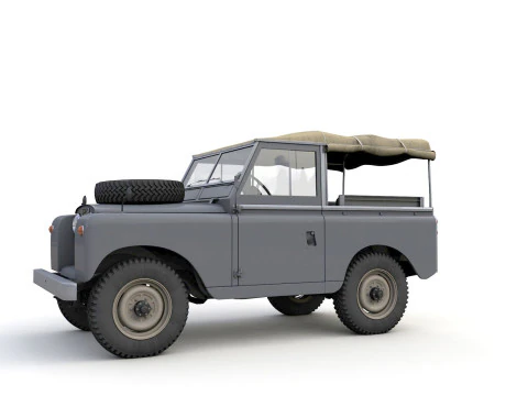 Land Rover Serie II SWB Canvas Hood 1961 3D Model