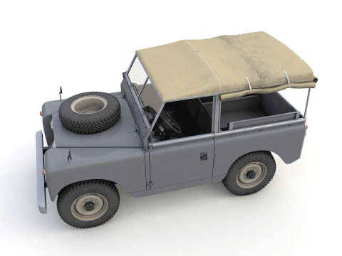 Land Rover Serie II SWB Canvas Hood 1961 3D Model