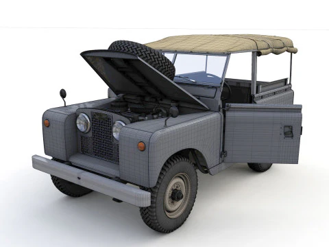 Land Rover Serie II SWB Canvas Hood 1961 3D Model