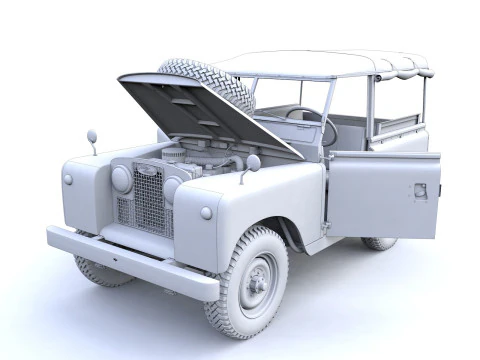 Land Rover Serie II SWB Canvas Hood 1961 3D Model
