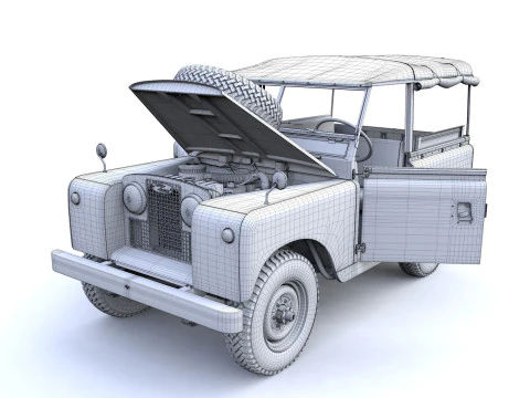 Land Rover Serie II SWB Canvas Hood 1961 3D Model