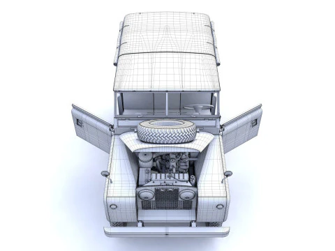 Land Rover Serie II SWB Canvas Hood 1961 3D Model
