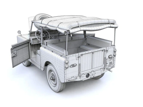 Land Rover Serie II SWB Canvas Hood 1961 3D Model