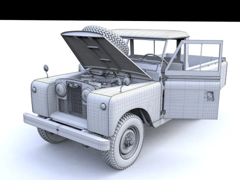 Camioncino Land Rover Serie II LWB del 1961 Modello 3D
