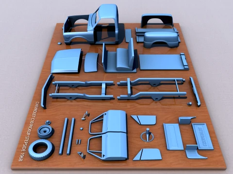 Chevy C10 Pickup Stepside 1968 3D Print Model