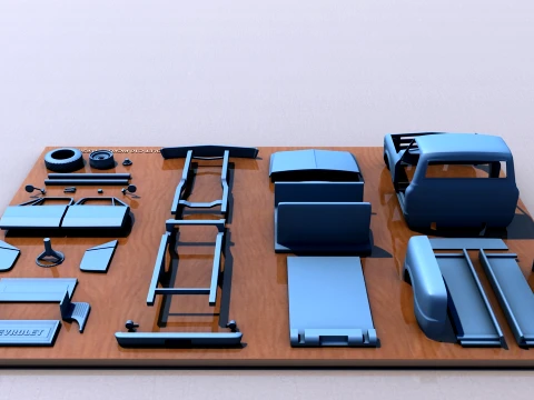Chevy C10 Pickup Stepside 1968 3D Print Model